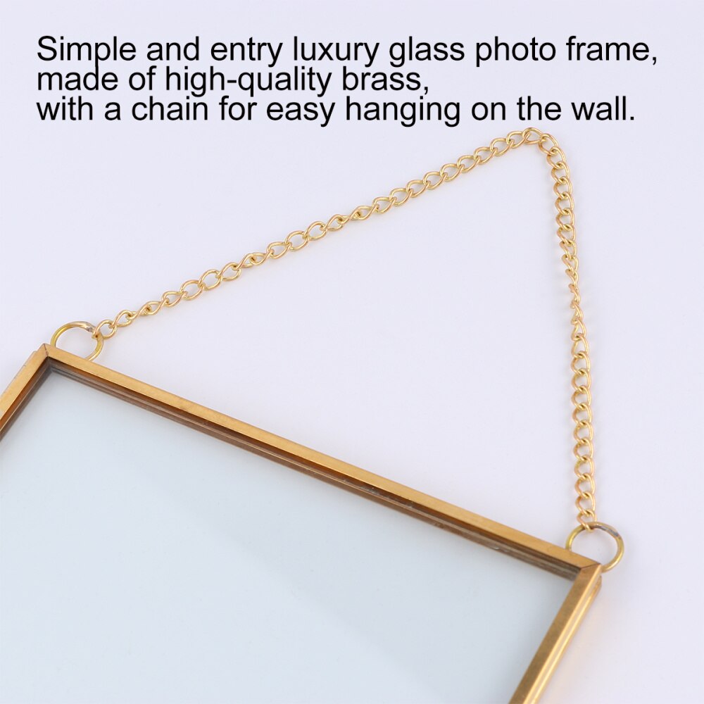 Clip para foto de Prame de cristal colgante, marcos de fotografía decorativos, soporte para espécimen, Marcos colgantes para fotos, marcos de decoración de pared