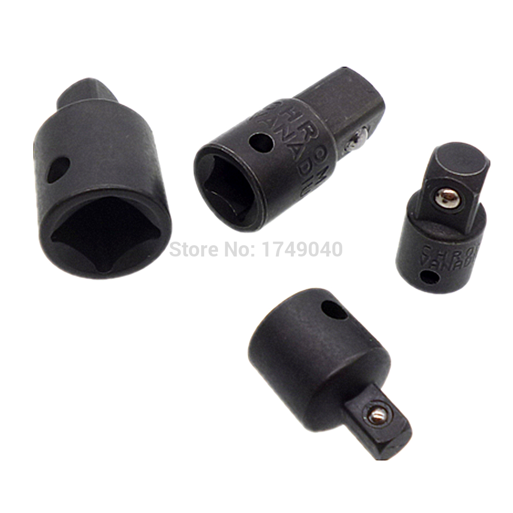 4pcs Step Down Adaptors 1/2" 3/8" 1/4" Square Drives Air Impact Socket Wrench Adapter Reducer Tools Set for Impact Guns