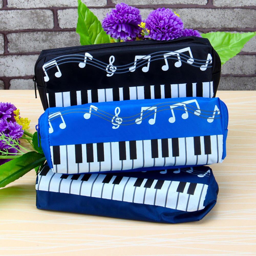 Music Notes Piano Keyboard Pencil Case Large Capacity Pencil Bags Stationery Office School Students Prizes