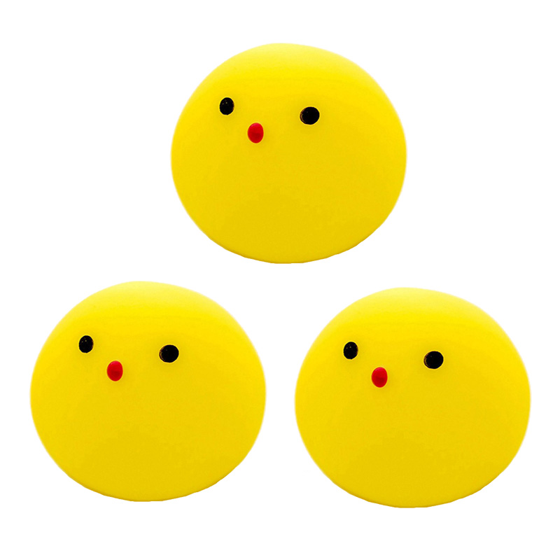 Giocattolo Squishy carino Mochi spremere giocattoli Antistress per bambini morbido appiccicoso giocattolo Antistress regalo per bambini pollo giallo: Yellow chicken(3pc)