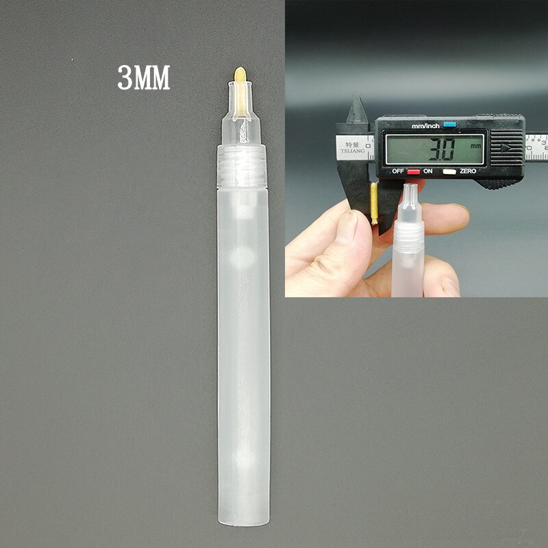 Barra vacía de plástico para bolígrafos, tubos de 3mm, 5mm, 6,5mm, 8mm y 10mm para grafiti, rotuladores de tiza líquida, accesorios para bolígrafos de pintura, 2 piezas: 3mm  2PCS