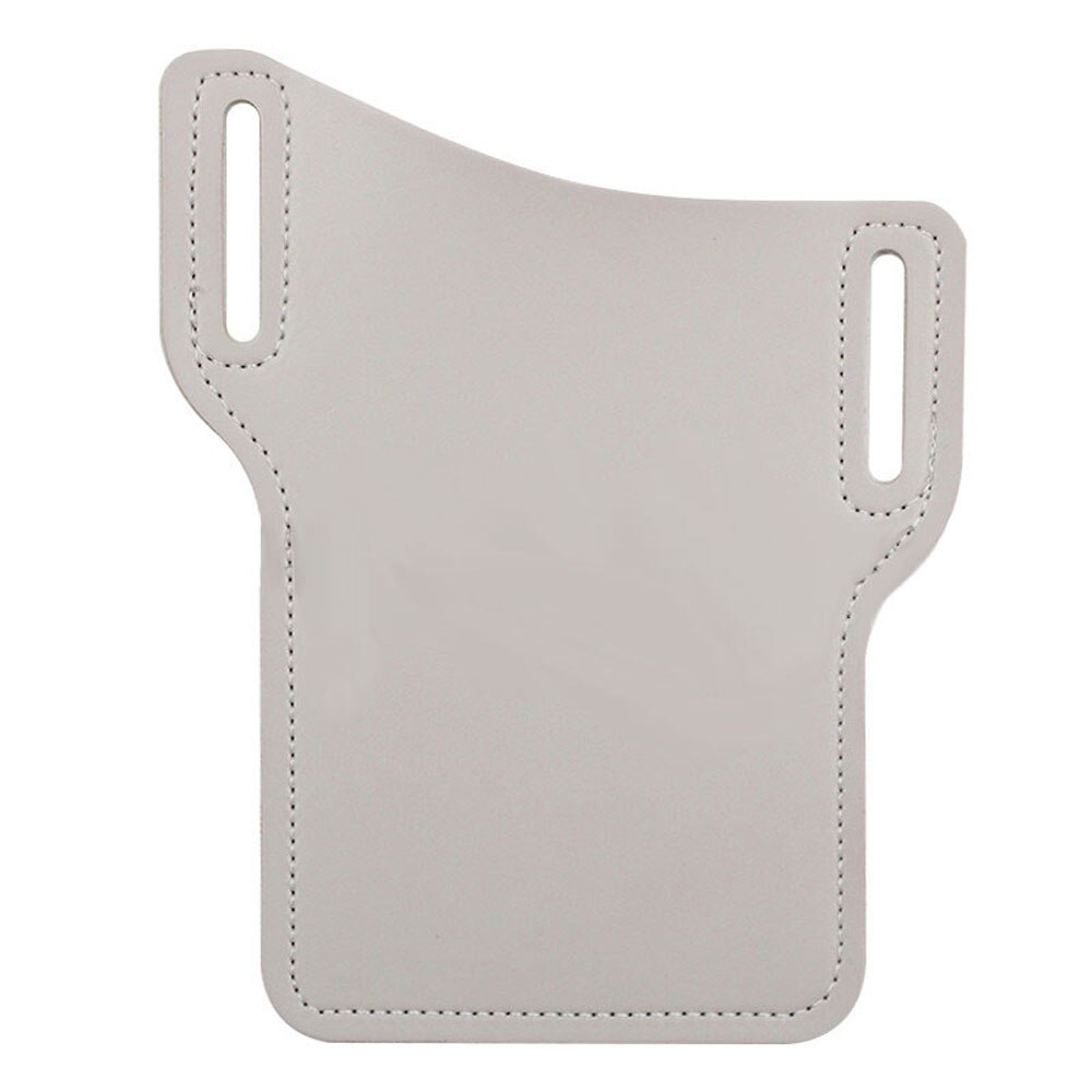 Men Cellphone Loop Holster Case Belt Waist Bag Props PU Leather Purse Phone Wallet Vintage Belt Mobile Phone Protective Sheath: Grey