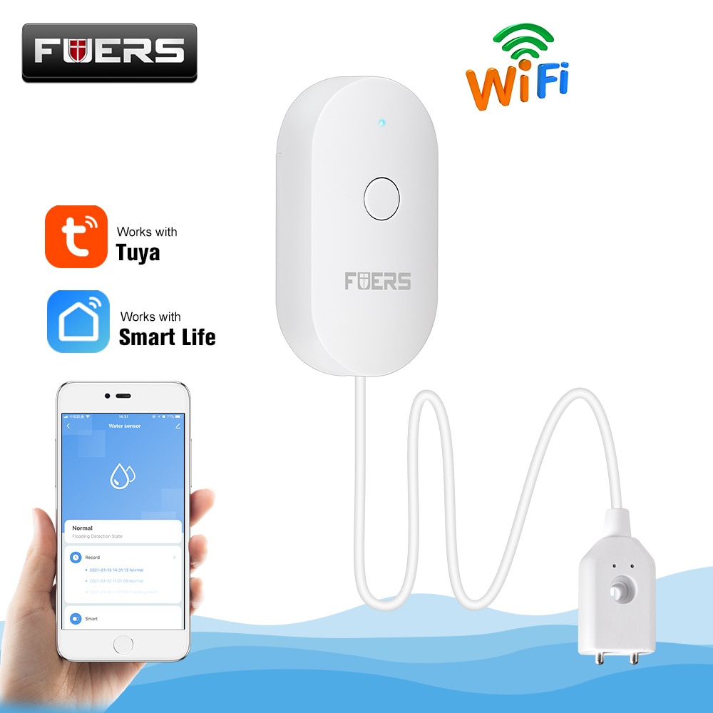 Fuers Water Leakage Detector Smart Home Alarm Tuya Smart Water level Sensor Home Alarm System Water Leak Security Alarm System