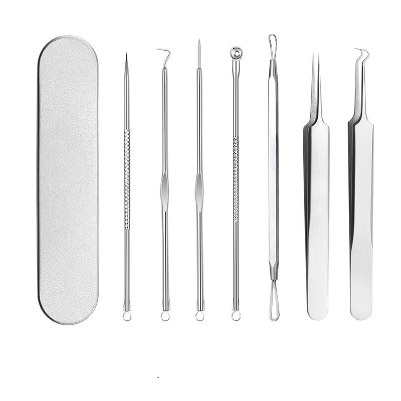 4-8pcs Acne Pin Pimple Extractor Risk Free Pimple Pin Stainless Steel Blackhead Remover Pimple Extractor Facial Care Tools: Set G