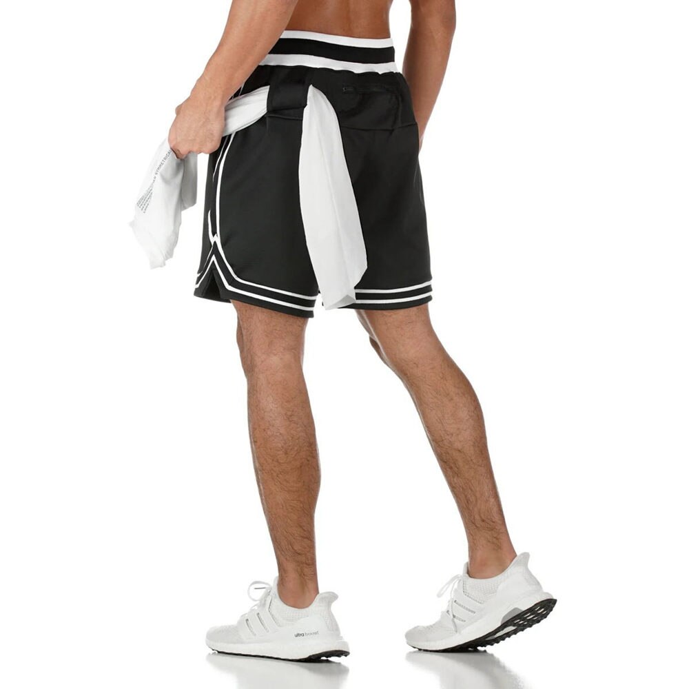 Løbende sports shorts mænd gym fitness korte bukser jogging træning træning bermuda sort grå bunde mandlige hurtige tørre strand shorts