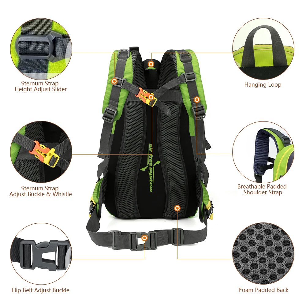 40L Lightweight Outdoor Backpack Waterproof Travel Mountaineering Bag Trekking Climbing Back Bags For Men Women Hiking Supplies