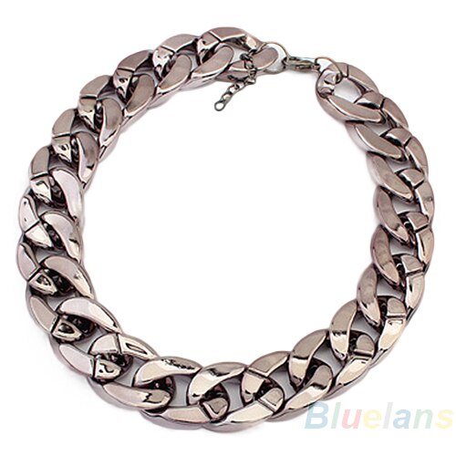 Bestel 1pc dames europa en de verenigde staten all-match dikke choker glanzende ketting 1 e 2 6 ooh