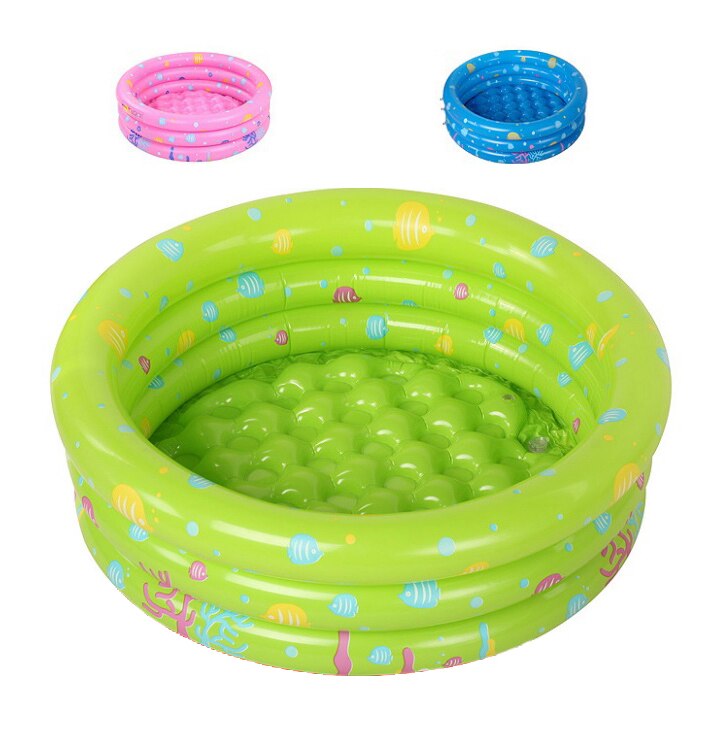 ! 3 ringen 94 x 38cm ocean world opblaasbaar babyzwembad, rond kinderzwembad (blauw/groen/roze)