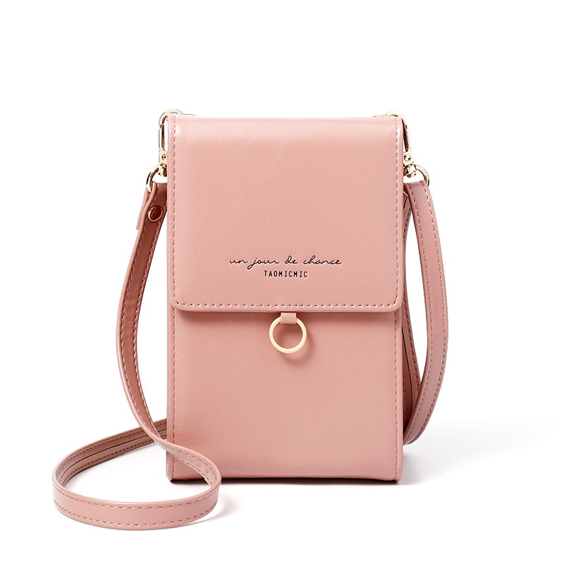 Women's shoulder bag simple solid color long mobile phone bag Messenger bag mini handbag