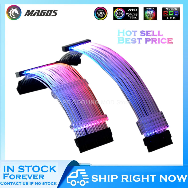 RGB PSU Extension Cable - ATX 24Pin / GPU 8Pin - 5V ARGB Sync - PC Case Decoration