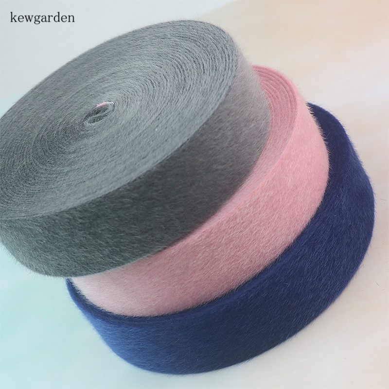 Kewgarden pluche fluwelen stof gelaagde doek linten 1-1/2 " 1 " 3/8 " handgemaakte tape wollen lint diy strik lint 5m/ stuks