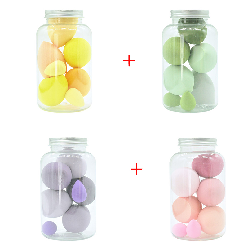 Éponge de maquillage bouffante de poudre, 4 pièces, sèche et humide, boule cosmétique de beauté, fond de teint, bouffante de poudre, coupe biseautée, outils