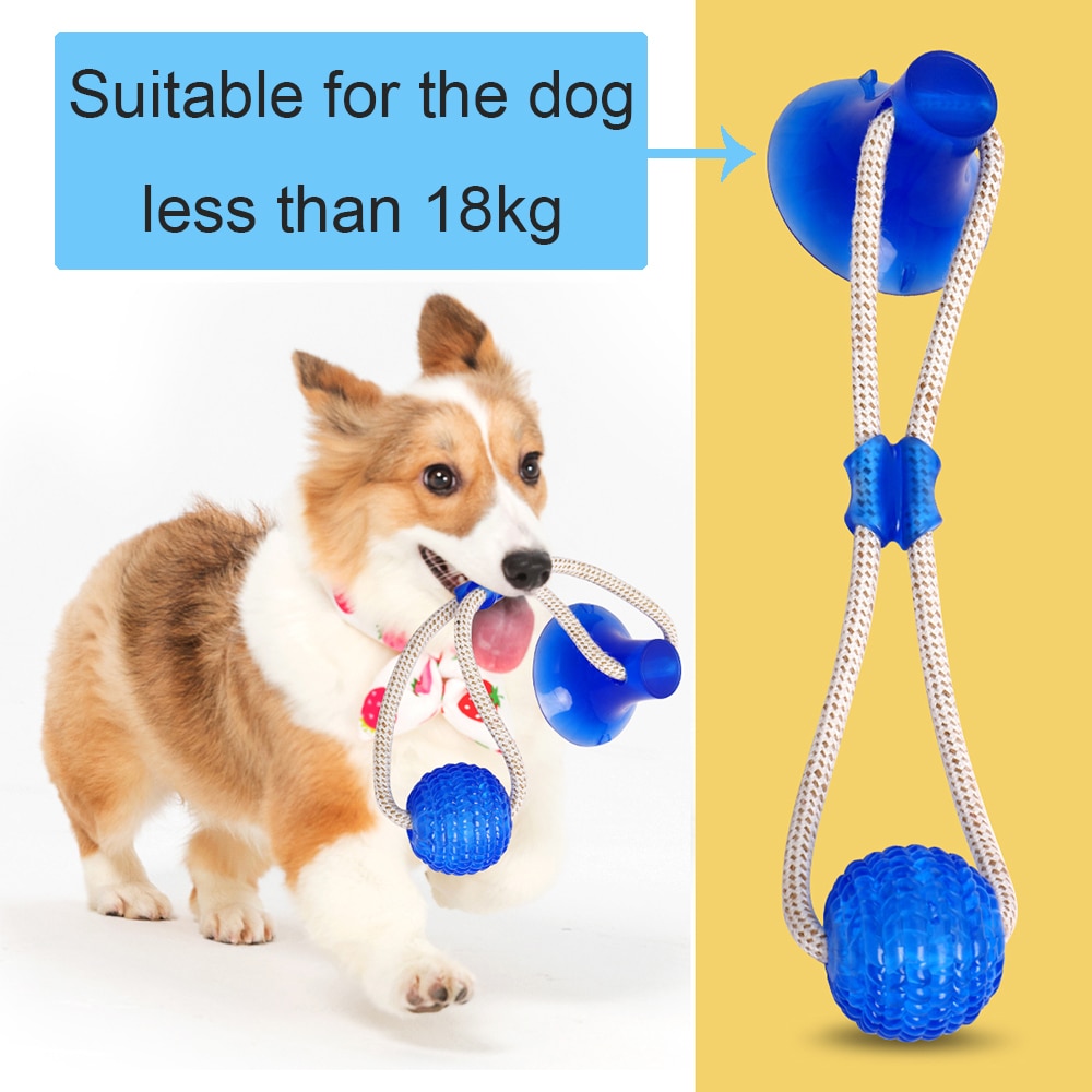 Multifunction Pet Molar Bite Dog Toys Rubber Chew Ball Cleaning Teeth Safe Elasticity TPR Soft Puppy Suction Cup Biting Dog Toy