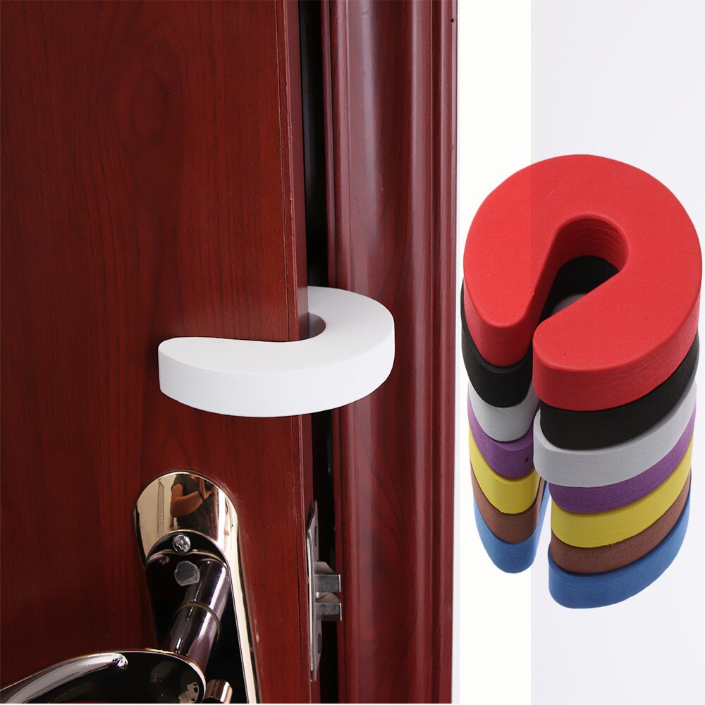 Baby Veiligheid Sloten Kinderen Bescherming Eva C Shape Veiligheid Kabinet Sloten Deur Clip Kids Finger Safe Soft Foam Deurstopper