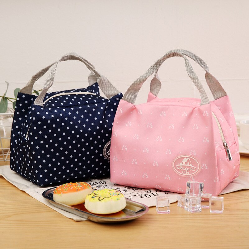 1 Uds bolsa de almuerzo frío de Picnic funda de transporte térmico portátil almuerzo bolsa el almuerzo almacenamiento de alimentos bolsas de almacenamiento de la caja de almuerzo de Bento bolsa