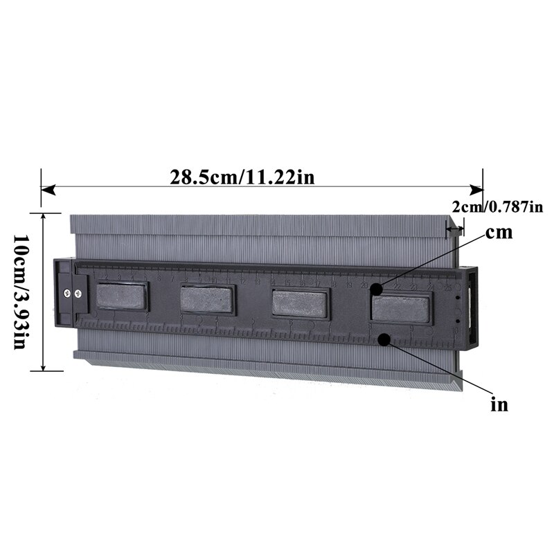 12/14/25/50cm Contour Jauge Contour Plastique Jauges Profil Copie Standard Bois Marquage Outil Carrelage Stratifié Carreaux: F