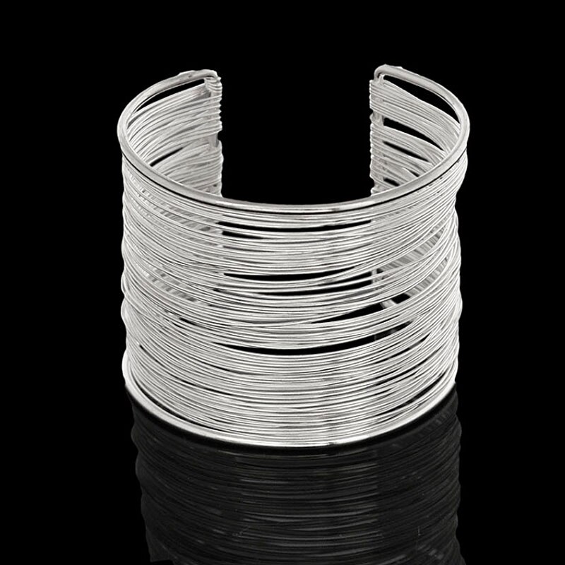 Frauen Draht Legierung Öffnen Armbinde & Armreif Runde Manschette Armbänder Verknüpfung Kette Armbinde Armreif Schmuck