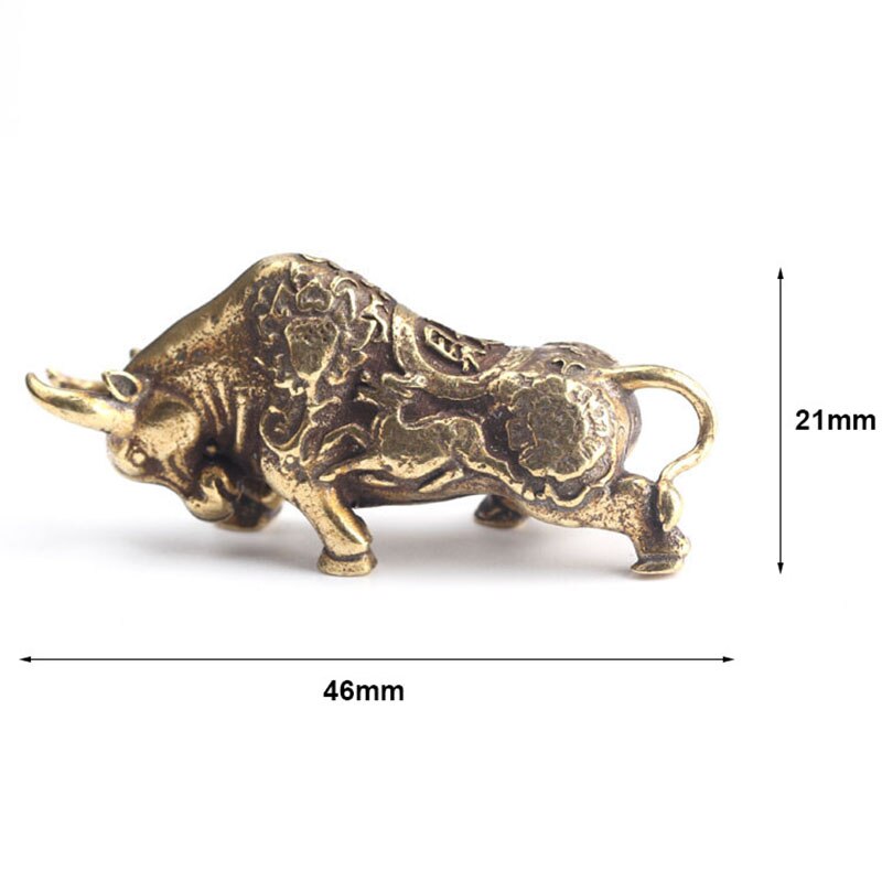 Vintage kobber dyr tyr ornament statue kobber miniaturer figurer skrivebord messing diy håndværk boligindretning tilbehør