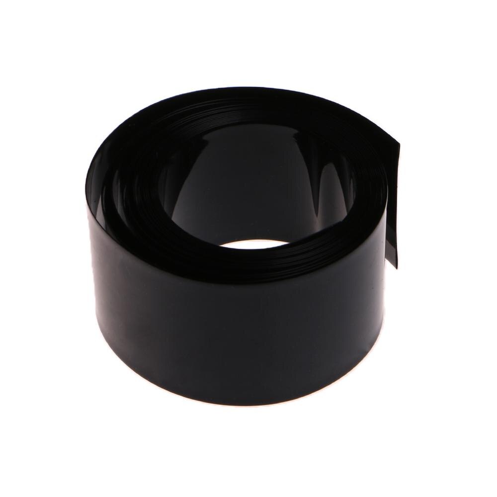 2m PVC Heat Shrink Tubing Tube Wrap Kit For 18650 18500 Battery Flat Round 18.5mm L4MB: black