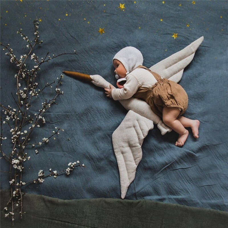 Instagram Populaire Linnen Swan Kinderkamer Decoratie Baby Spelen Met Kussen Pop Souvenir Foto Foto Props