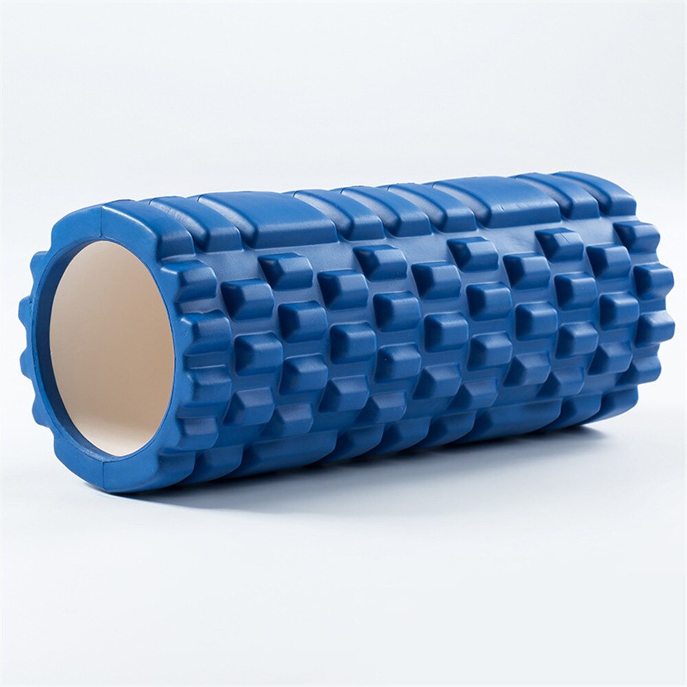 Rød/rosa/blå søyle yoga blokk treningsutstyr pilates foam roller fitness gym øvelser muskel massasje roller yoga murstein: Blå