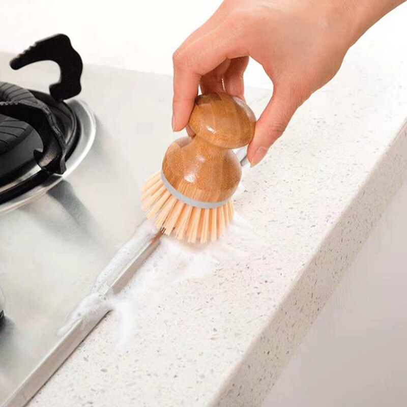 1Pcs Washing Utensils Pot Dish Brush Wooden Handle Cleaning Tools Wash Pot Brush Kitchen Cleaning Tools
