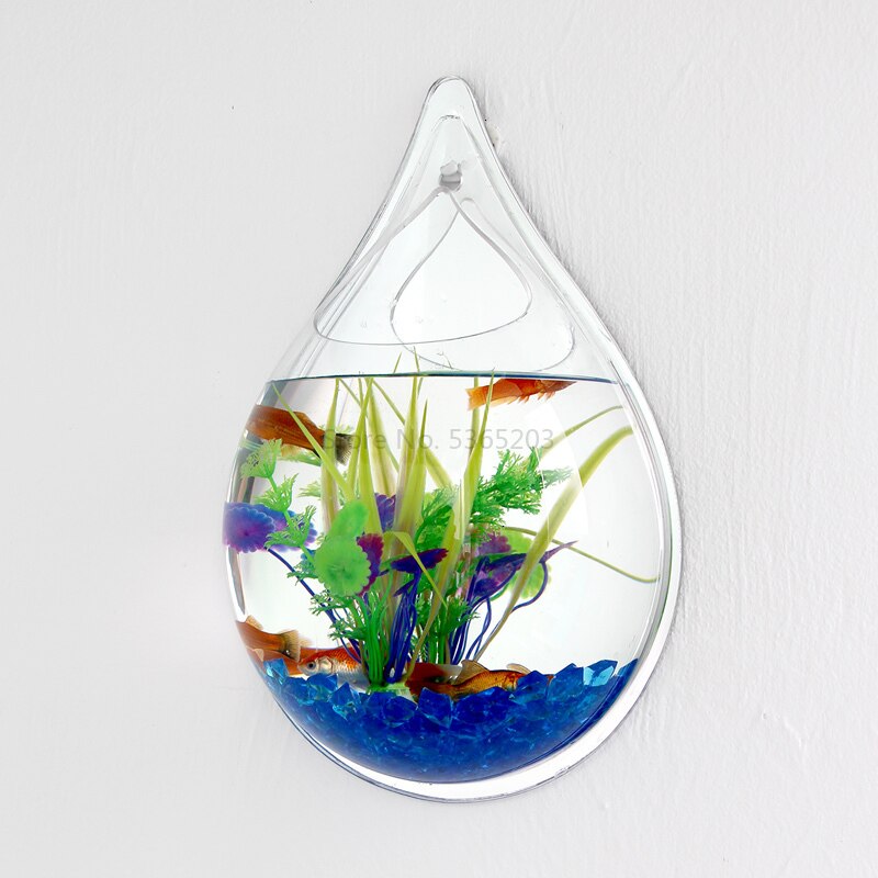 Peceras acrílicas para colgar en la pared, accesorios de montaje en pared, para acuario, maceta para flores, florero para plantas, Mini acuario, Betta: 20x30c m