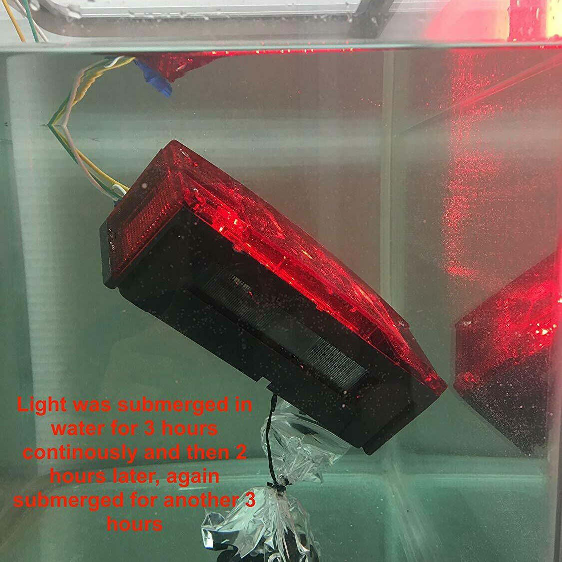 12V Submersible Trailer Rectangle LED Light Kit Red Tail Brake Light Waterproof Truck Light