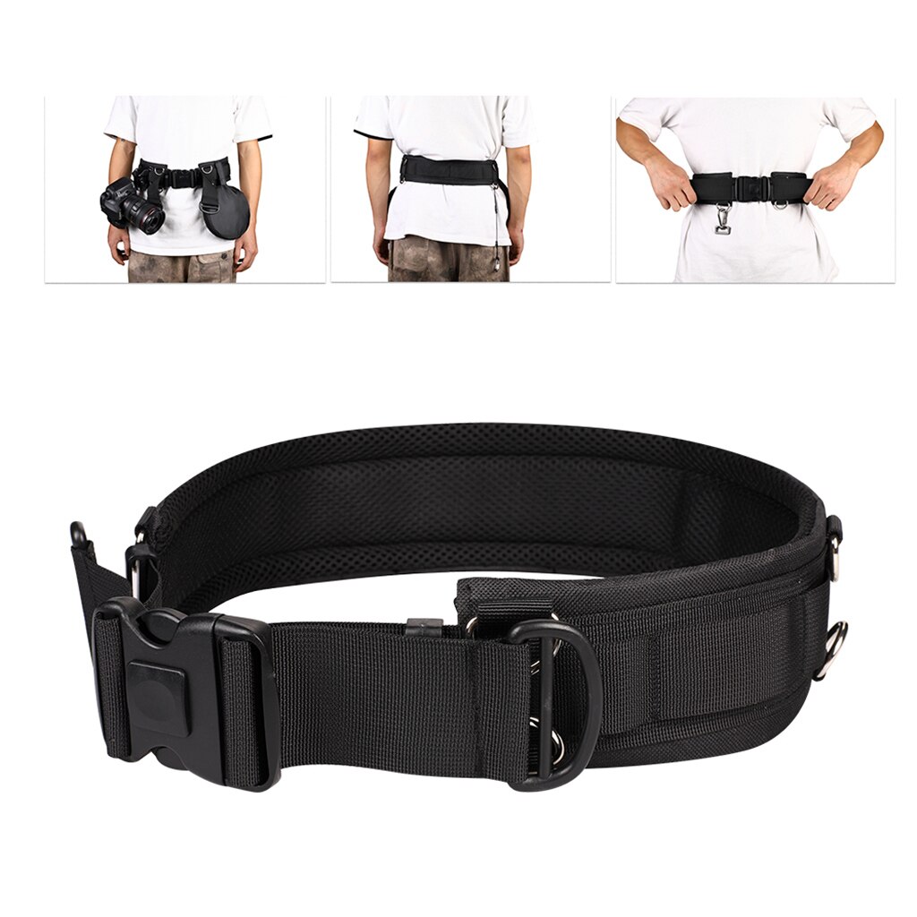 Camera Adjustable Waist Belt Hang Lens Bag Case Pouch Holder Pack Strap Padded