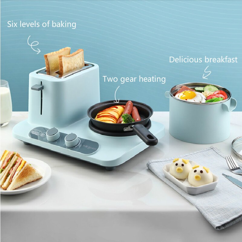 3 In 1 Multifunctionele Ontbijt Machine Huishoudelijke Broodrooster Elektrische Brood Broodrooster Met Bakken Verwarming Gekookt Ei