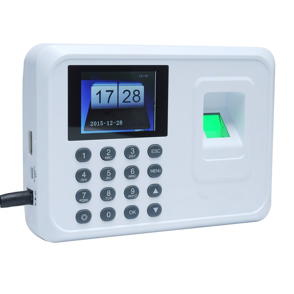 Intelligent Biometric Fingerprint Password Attendance Machine Employee Checking-in Recorder 2.4 inch TFT LCD Time Attendance