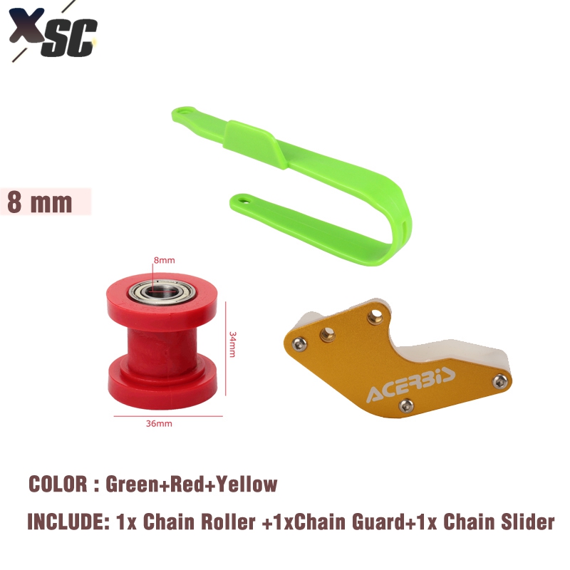 Motorcycle Swingarm Protection Chain Slider Rear Cover Chain Protector Guard Guide Roller Wheel Guard Set Pit Dirt Bike Racing: Clear