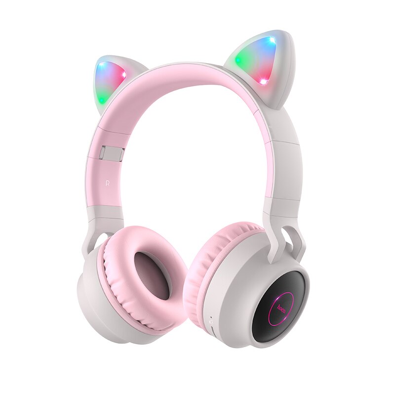 HOCO Gaming LED bluetooth casque fille casque pour téléphone musique PC ordinateur portable enfants casque TF carte 3.5mm prise avec microphone