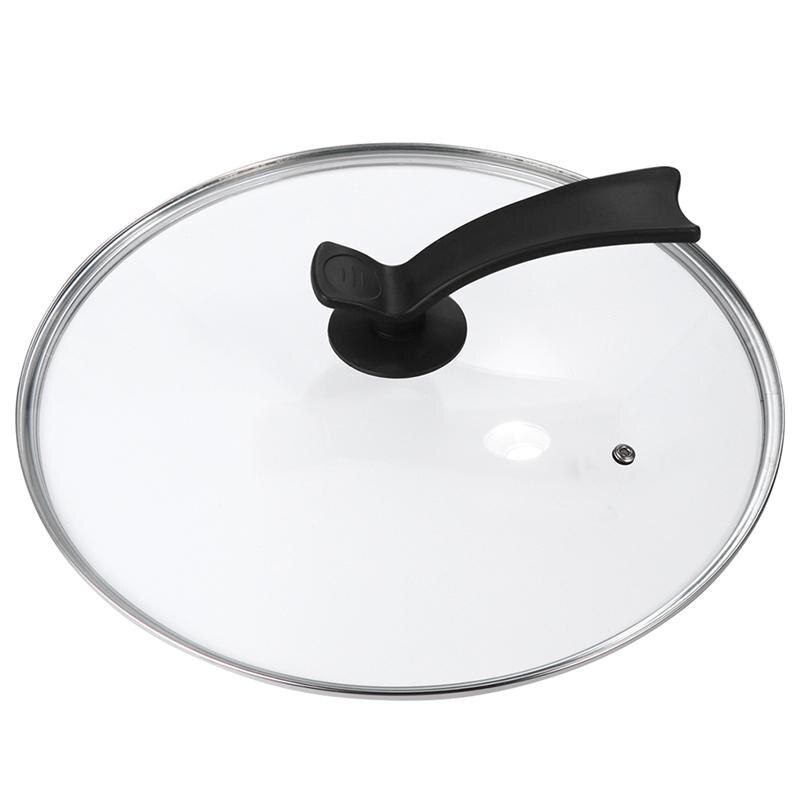 26/30/34cm Universal Round Pot Lid with Standing Handgrip Transparent Glass Pan Pot Cover Replacement Tempered Glass Cookware