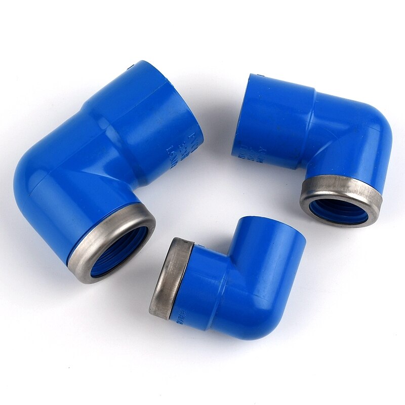 1~5Pc Blue Female Thread 90 Degree Elbow Joint Aquarium Fish Tank PVC Pipe Connector Garden Home Water Tube Adapter