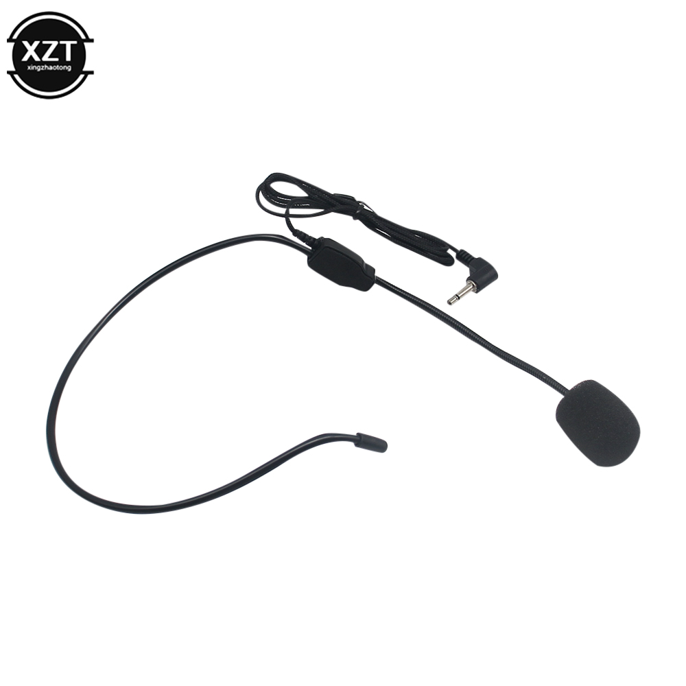 3.5mm Plug Headset Microphone Head-mounted Portable Wired Headset Mic Voice Amplifier Lightweight Over Head for Teaching Meeting