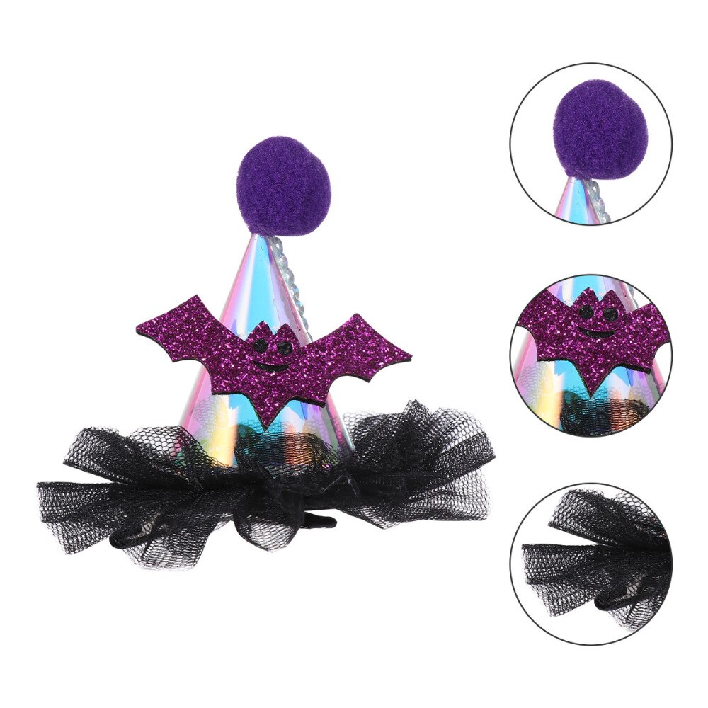 2Pcs Party Halloween Cosplay Haar Hoofdtooi Haarspeldjes Schattig Spook Vleermuis Haarspelden Hair Pin Met Licht Haar Accessoires