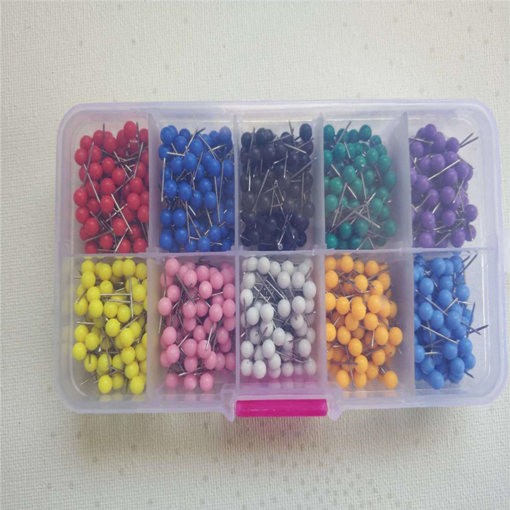 500 Stks/doos Kleuren Mini Kaart Kopspijkers Push Pins Plastic Kop Met Stalen Punt 4Mm 11Mm Kurk Boord Veiligheid punaise Kantoor School Sup