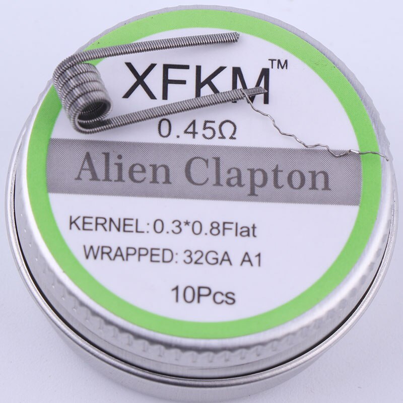 XFKM a1 316 Piatto Filo Ritorto Fused Clapton Bobine Alveare Premade Filo Avvolto Alien Mix Torsione Quad Tigre Riscaldamento Rda bobina: alien 0.45