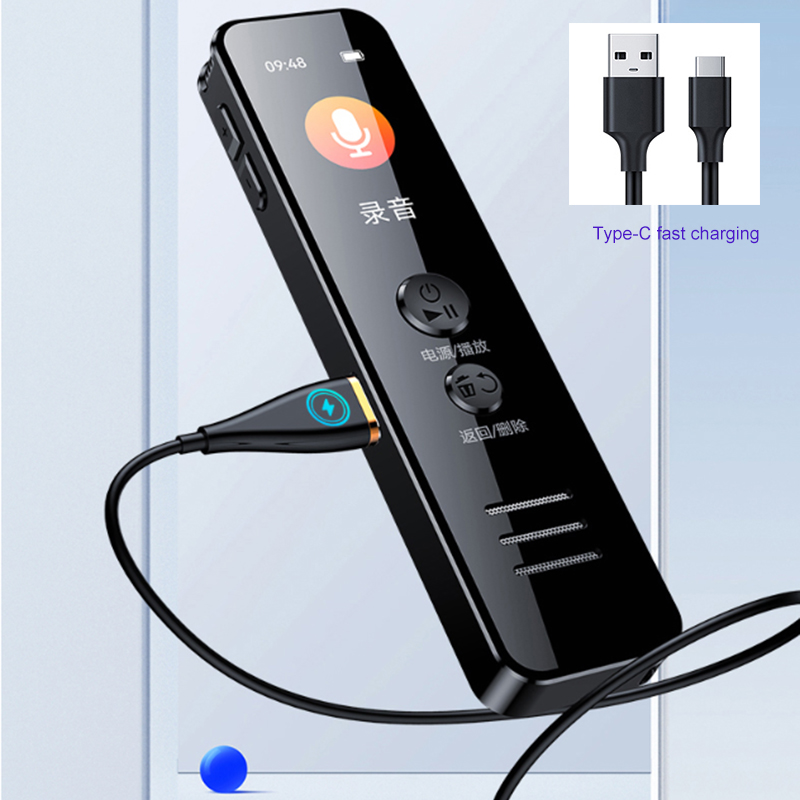 Vandlion V62 Digitale Dictafoon Spraakgestuurde Recorder Lange afstand Audio-opname MP3-speler Ruisonderdrukking WAV-opname