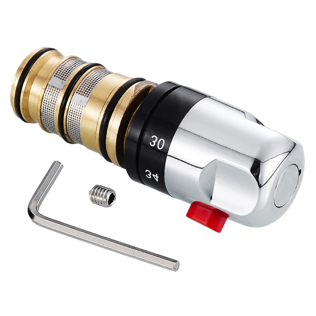 Brass Thermostatic Bath Mixer Shower Valve Tap Faucet Spool Replacement Cartridge Valve Handle