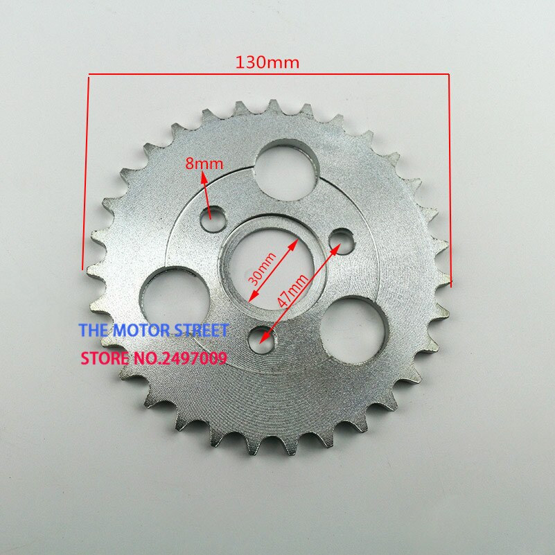 520 kæde 43 tænder 6 huller indvendig diameter 125mm bageste kæde kædehjul til motorcykel abe cykel motorcykel: 420 31t 30mm