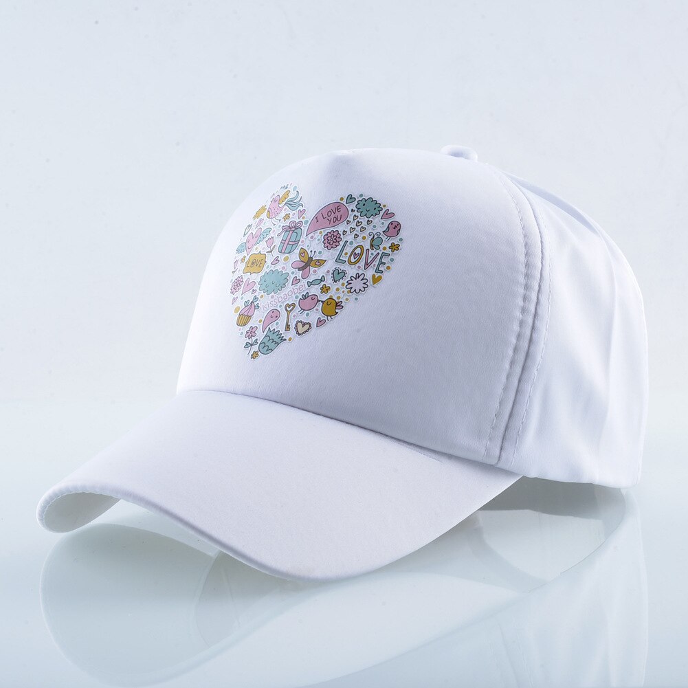 Trucker hat stijl baseball pet jeugd cool hiphop pet zomer meisje roze mooi patroon pet: Wit