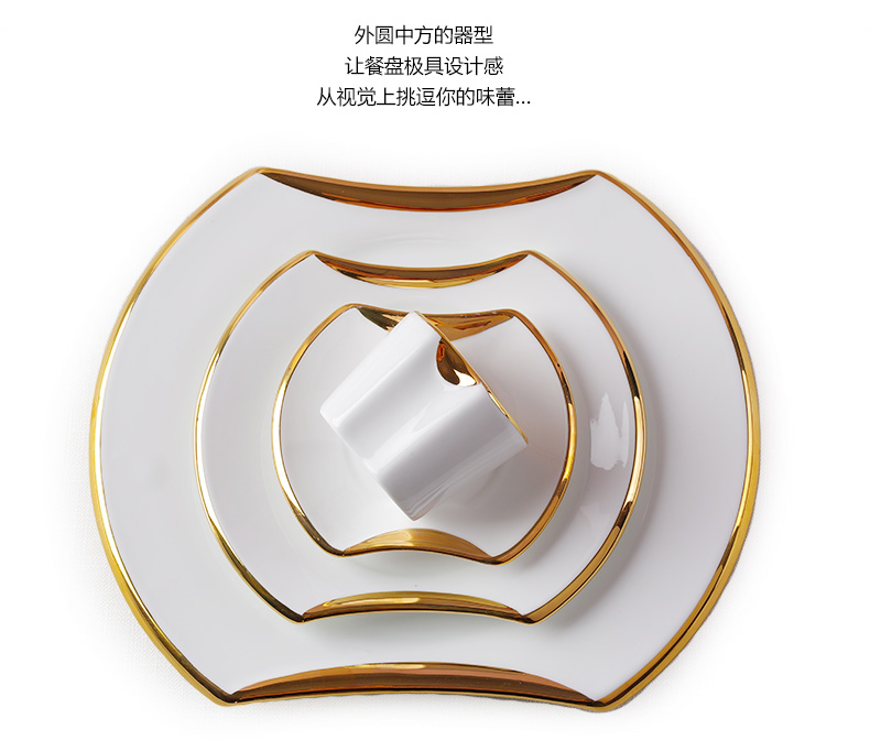 Luxury Ceramic Tableware Set Wedding Dinner Porcelain Complete Plate Set Dessert Kitchen Placa De Conjuntos Full Table Service