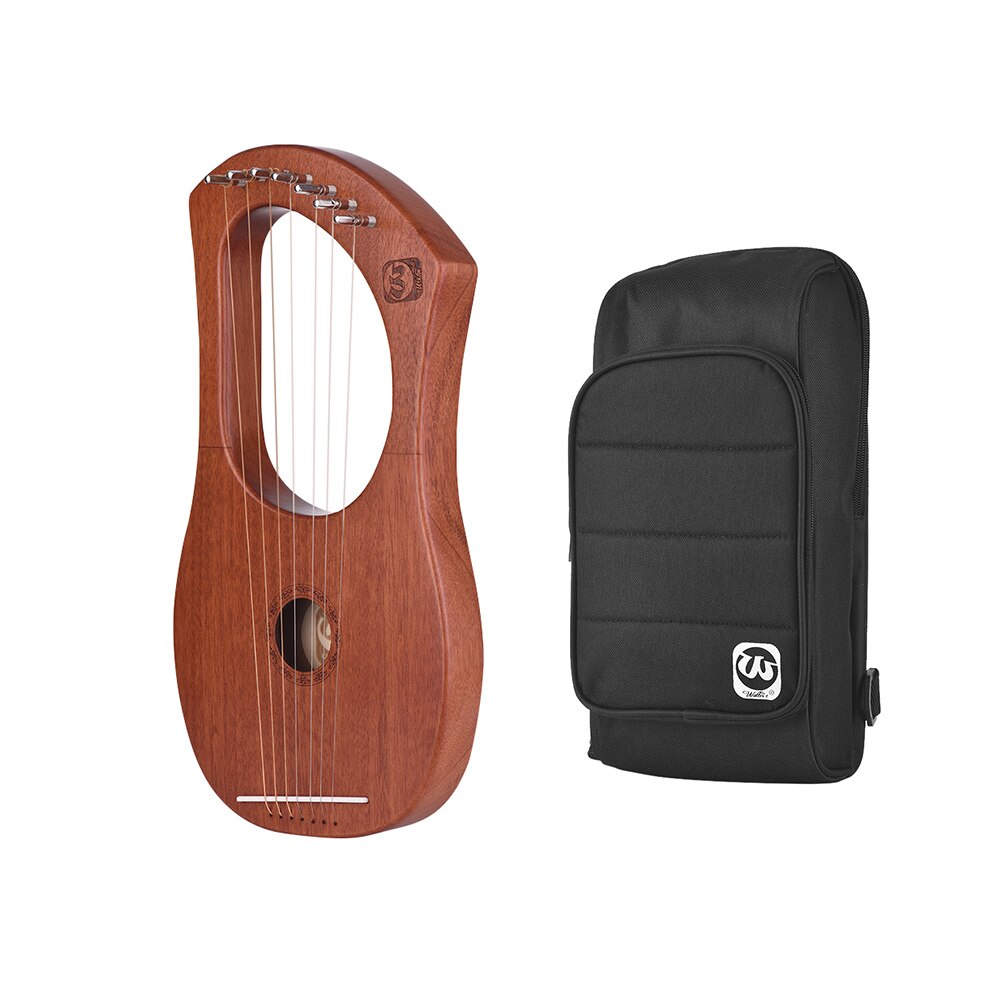 Walter.t Wh05 7 String Wooden Lyre Harp Wooden Lyre Harp Percussion Musical Instruments Mahogany Wood Strings with Big Bag