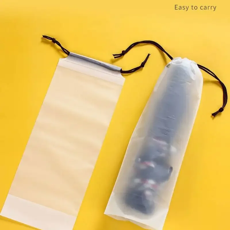 10 stücke Strahl Mund Wasserdichte Regenschirm Lagerung Tasche Plastiktüte Kordelzug Tasche Durchscheinende Tasche Aus Lagerung Fahrzeug-montiert Nass Tasche