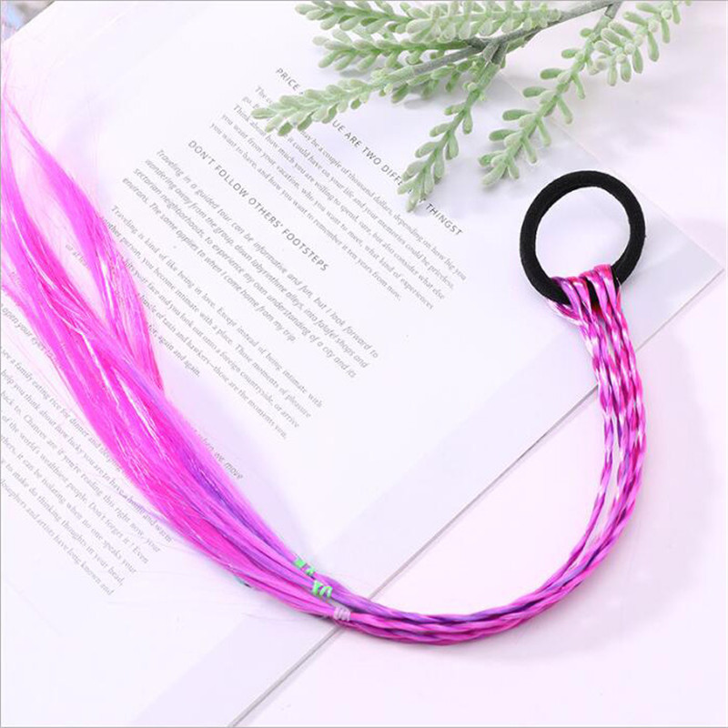 Hårtilbehør paryk elastisk hårbånd prinsesse twist fletningsværktøj gummibånd enkle bånd pandebånd til kvinder piger: Fuchsia