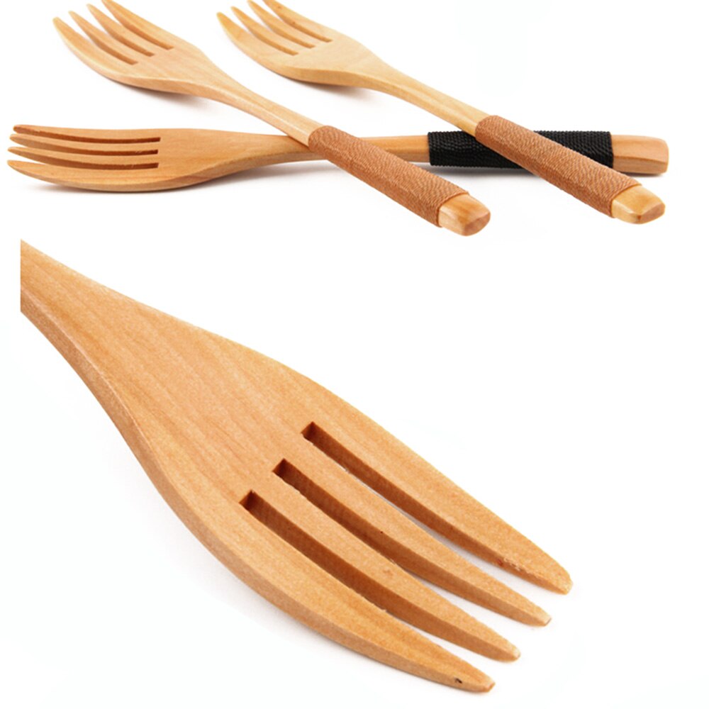 1 pcs Westerse servies Hout Vorken Dessert Fruit Serveren Kinderen Voedsel Gebruiksvoorwerp Dinnerfork Bestek Voor Keuken