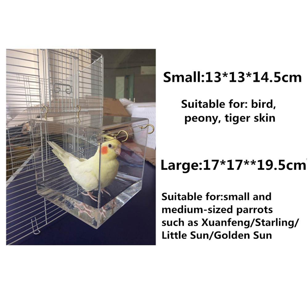 Jaula acrílica espaciosa transparente de la casa del baño para los loros del Pájaro de las mascotas