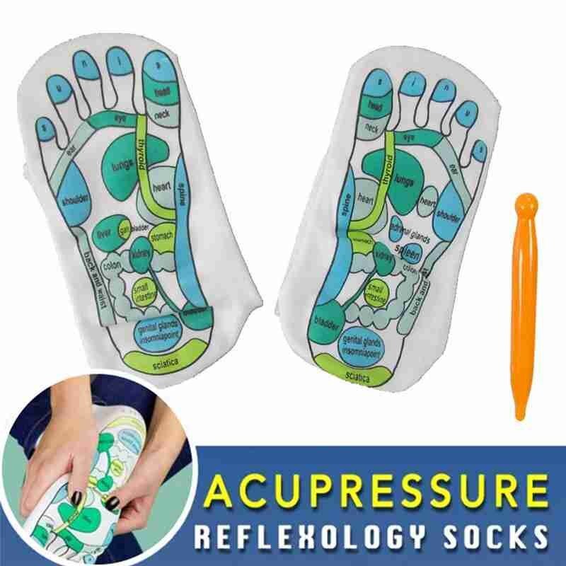 1 paar Socken/1 stücke Stift Akupressur Reflexzonenmassage Socken Physiotherapie Massage Entlasten Müde Füße Reflexzonenmassage Socken Fuß Punkt Socke